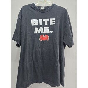 Vintage Joes Crab Shack T-Shirt 2XL Black Short Sleeve Bite Me Delta Graphic Tee